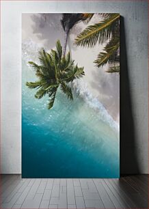 Πίνακας, Palm Tree on Tropical Beach Φοίνικας στην τροπική παραλία