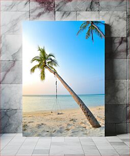 Πίνακας, Palm Tree Swing on a Tropical Beach Κούνια φοίνικα σε μια τροπική παραλία