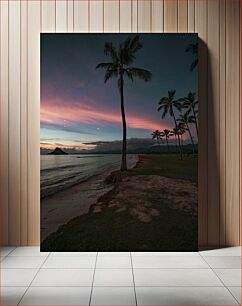 Πίνακας, Palm Trees at Sunset Φοίνικες στο ηλιοβασίλεμα