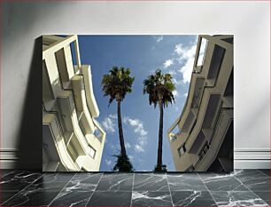 Πίνακας, Palm Trees Between Buildings Φοίνικες ανάμεσα σε κτίρια