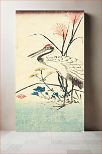 Πίνακας, Pampas Grass, Patrinia, Chinese Bellflower and a Crane