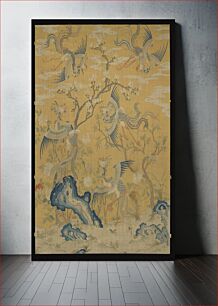 Πίνακας, Panel with five phoenixes in a garden