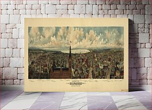 Πίνακας, Panoramic view of Milwaukee, Wis. Taken from City Hall tower / The Gugler Lithographic Co