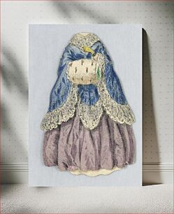 Πίνακας, Paper Doll Costume with Muff and Blue Cloak