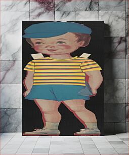 Πίνακας, Paper doll of child with short hair in outfits