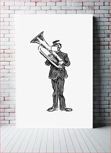 Πίνακας, Parade brass musician from The Z.Z.G or Zig Zag Guide Round And About The Bold And Beautiful Kentish Coast... Illustrated by Philip William May (1897). Origi