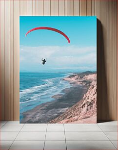 Πίνακας, Paragliding over a Coastal Landscape Αλεξίπτωτο πλαγιάς πάνω από ένα παράκτιο τοπίο