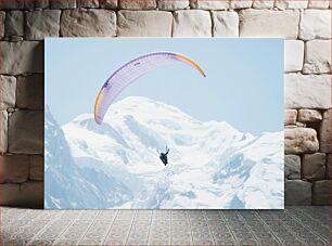 Πίνακας, Paragliding Over Snowy Mountains Αλεξίπτωτο πλαγιάς πάνω από τα χιονισμένα βουνά