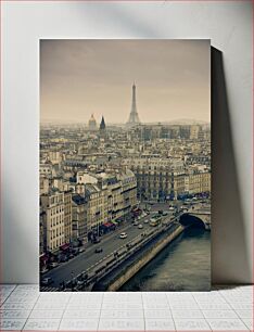 Πίνακας, Paris Cityscape with Eiffel Tower Αστικό τοπίο του Παρισιού με τον Πύργο του Άιφελ