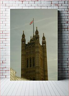 Πίνακας, Parliament Tower with Flag Πύργος του Κοινοβουλίου με Σημαία