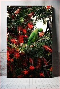 Πίνακας, Parrot in Blooming Tree Παπαγάλος σε ανθισμένο δέντρο