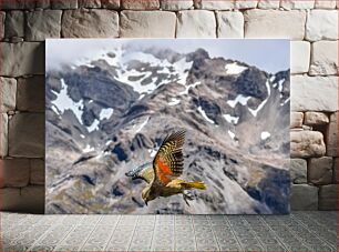 Πίνακας, Parrot in Flight over Mountains Παπαγάλος σε πτήση πάνω από βουνά