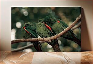 Πίνακας, Parrots Resting on a Branch Παπαγάλοι που στηρίζονται σε ένα κλαδί
