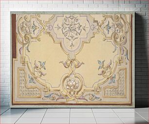 Πίνακας, Partial design for the decoration of a ceiling with scrolls and swags of fruit by Jules Edmond Charles Lachaise and Eugène Pierre Gourdet
