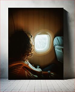 Πίνακας, Passenger Looking Out Airplane Window Επιβάτης που κοιτάζει έξω Παράθυρο αεροπλάνου
