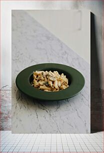 Πίνακας, Pasta Dish on Marble Countertop Πιάτο ζυμαρικών σε μαρμάρινο πάγκο