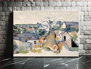 Πίνακας, Paul Cézanne's Rooftops (1898) townscape painting
