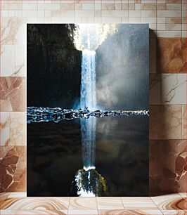 Πίνακας, Peaceful Waterfall Reflection Ειρηνική αντανάκλαση καταρράκτη