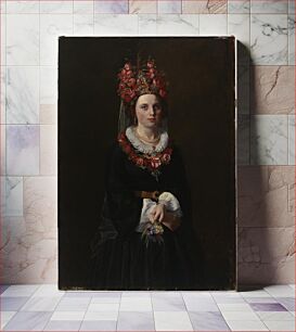 Πίνακας, Peasant bride from åland, 1869, Karl Emanuel Jansson