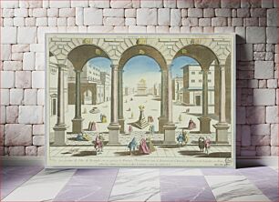 Πίνακας, Peep-show, Vue perspective de l'Arc de Triomphe, Ou Se Passa La Furieuse Proscription Sous le Triumvirat d'Antoine, d'Octave et de Lepidus à Rome, No. 45