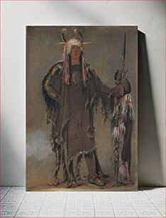 Πίνακας, Peh-tó-pe-kiss, Eagle's Ribs, a Piegan Chief (1832) by George Catlin