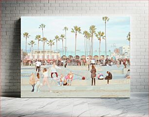 Πίνακας, People Enjoying a Day at the Beachside Skate Park Άνθρωποι που απολαμβάνουν μια μέρα στο Beachside Skate Park