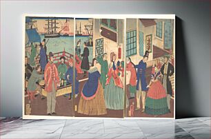 Πίνακας, People of the Five Nations Drinking and Eating (Gokakoku jinbutsu dontaku no zu) by Utagawa Yoshitora