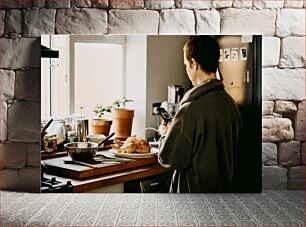 Πίνακας, Person Cooking in Kitchen Πρόσωπο που μαγειρεύει στην κουζίνα