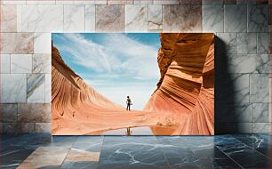 Πίνακας, Person Exploring Rock Formations Πρόσωπο που εξερευνά βραχώδεις σχηματισμούς