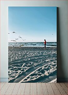 Πίνακας, Person on the Beach with Seagulls Πρόσωπο στην παραλία με γλάρους