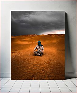 Πίνακας, Person Sitting in Desert Άτομο που κάθεται στην έρημο