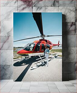 Πίνακας, Person Standing Near Helicopter Άτομο που στέκεται κοντά σε ελικόπτερο