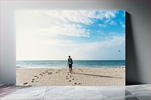 Πίνακας, Person Walking on a Beach Πρόσωπο που περπατά σε μια παραλία