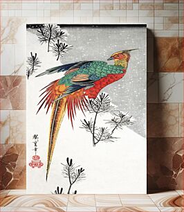 Πίνακας, Pheasant (1835) vintage Japanese woodblock print by Utagawa Hiroshige