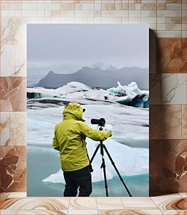 Πίνακας, Photographer on Ice Landscape Φωτογράφος στο τοπίο του πάγου