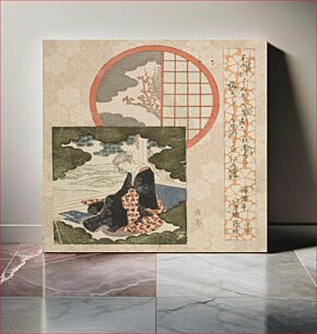 Πίνακας, Pictures of Girl Meditating and Plum Tree through Window by Yashima Gakutei