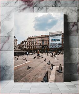 Πίνακας, Pigeons in a City Square Περιστέρια σε Πλατεία Πόλης