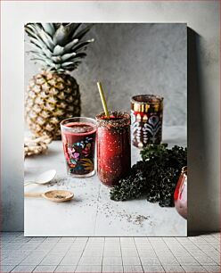 Πίνακας, Pineapple and Organic Juices Setup Ρύθμιση ανανά και βιολογικών χυμών