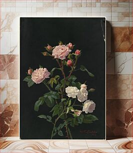 Πίνακας, Pink and white roses