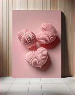 Πίνακας, Pink Heart-Shaped Marshmallows Ροζ Marshmallows σε σχήμα καρδιάς