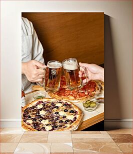Πίνακας, Pizza and Beer Cheers Πίτσα και μπύρα Cheers