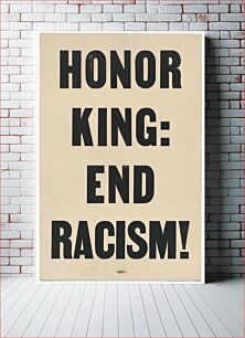 Πίνακας, Placard stating "HONOR KING: END RACISM" carried in 1968 Memphis March, National Museum of African American History and Culture