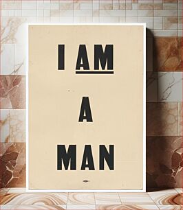 Πίνακας, Placard stating "I AM A MAN" carried by Arthur J. Schmidt in 1968 Memphis March, National Museum of African American History and Culture