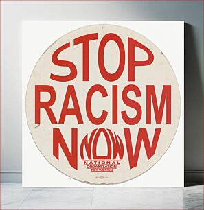 Πίνακας, Placard with "STOP RACISM NOW" message, National Museum of African American History and Culture