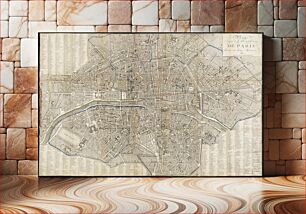 Πίνακας, Plan routier de la ville et fauxbourgs de Paris divisé en douze mairiea