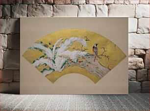 Πίνακας, Plantain and Bird in Snow by Kano Sōshū