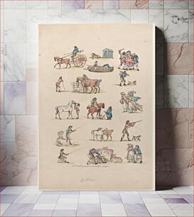 Πίνακας, Plate 1, Outlines of Figures, Landscapes and Cattle...for the Use of Learners