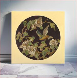 Πίνακας, Plate Design with Bird and Flowers, Amedee de Caranza