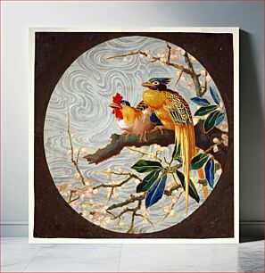 Πίνακας, Plate Design with Pair of Exotic Birds on a Blossoming Branch, Amedee de Caranza