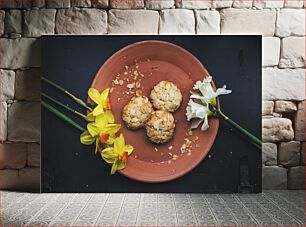 Πίνακας, Plate with Cookies and Flowers Πιάτο με μπισκότα και λουλούδια